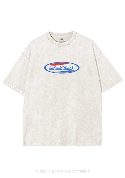 Sexsi Slogan Y2K Shirts Washed Tee Cherrykitten