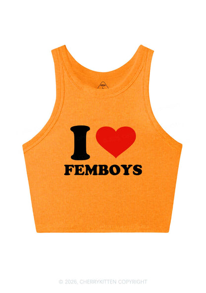 I Love Femboys Pride Y2K Crop Tank Top Cherrykitten