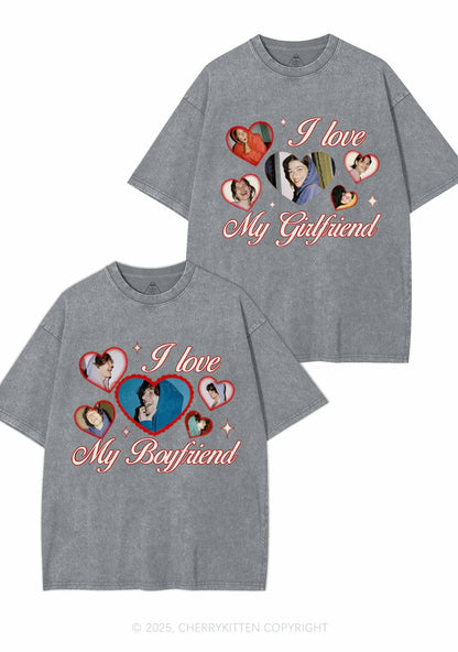 Custom Boyfriend Girlfriend Photos Y2K Valentine's Day Washed Tee Cherrykitten