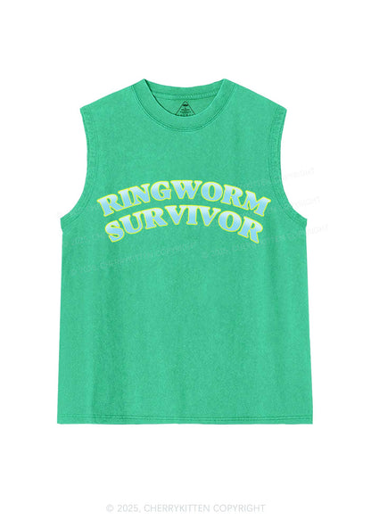 Ringworm Survivor Y2K Washed Muscle Tank Cherrykitten