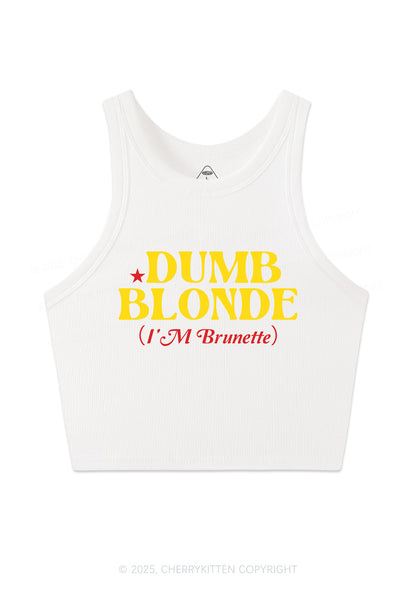 Dumb Blonde Brunette Y2K Crop Tank Top Cherrykitten