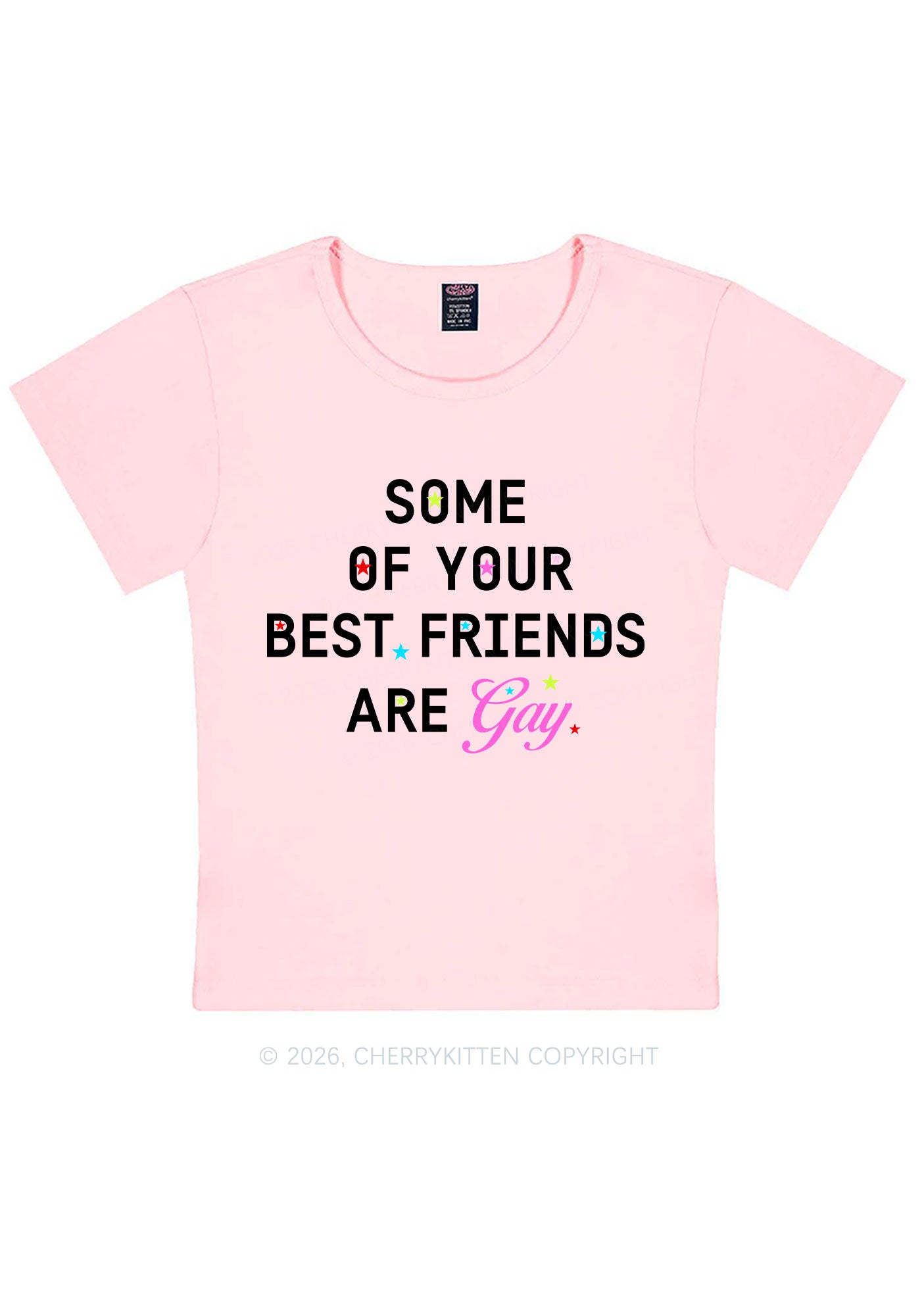 Your Best Friends Are Gay Pride Y2K Baby Tee Cherrykitten