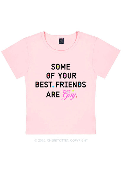 Your Best Friends Are Gay Pride Y2K Baby Tee Cherrykitten