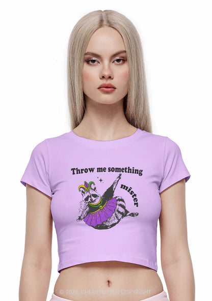 Throw Me Something Mister Raccoon Y2K Baby Tee Cherrykitten