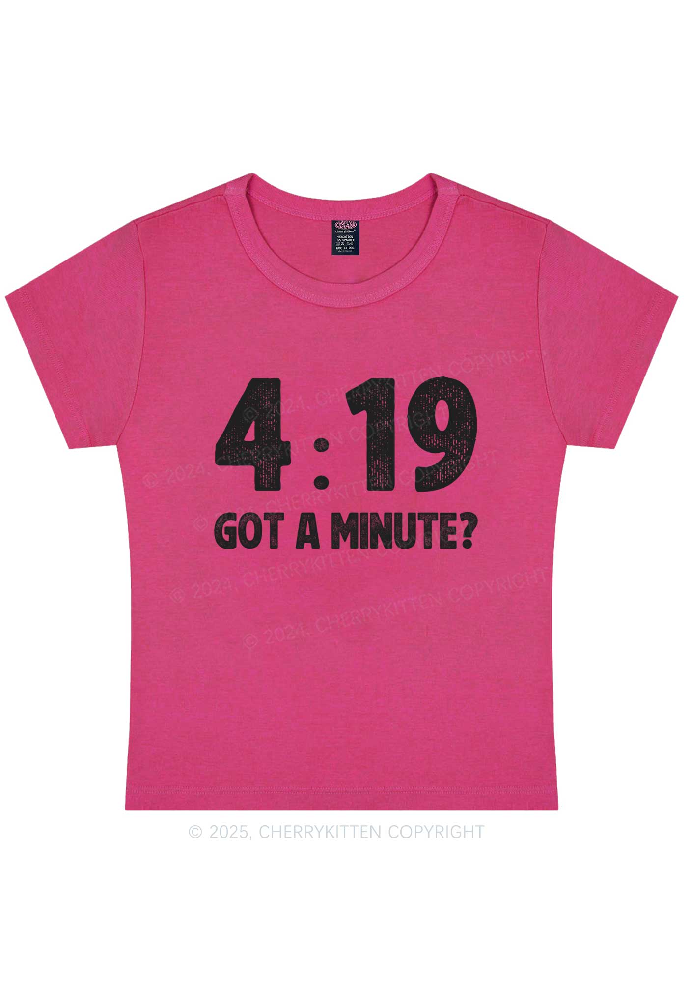 Got A Minute Y2K Baby Tee Cherrykitten