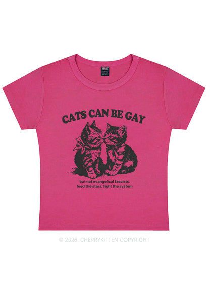 Cat Can Be Gay Pride Y2K Baby Tee Cherrykitten