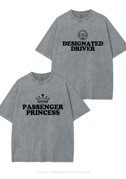 Passenger Princess Designated Driver Y2K Valentine's Day Washed Tee Cherrykitten
