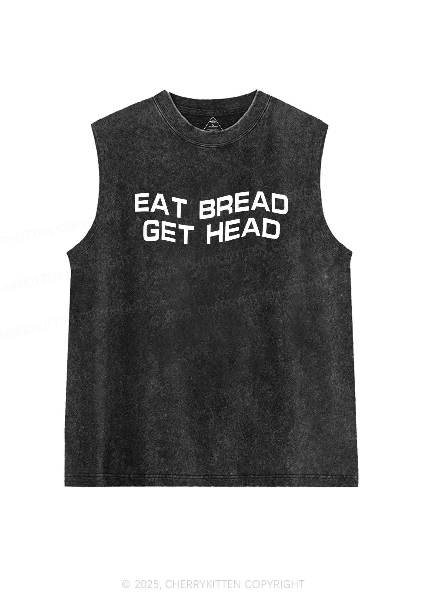 Eat Bread Get Head Y2K Washed Muscle Tank Cherrykitten