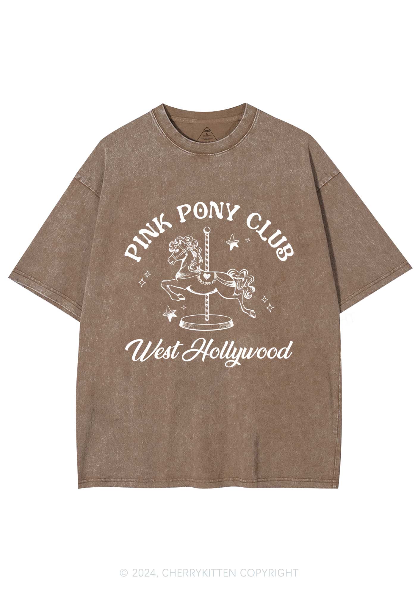 Pink West Hollywood Y2K Washed Tee Cherrykitten