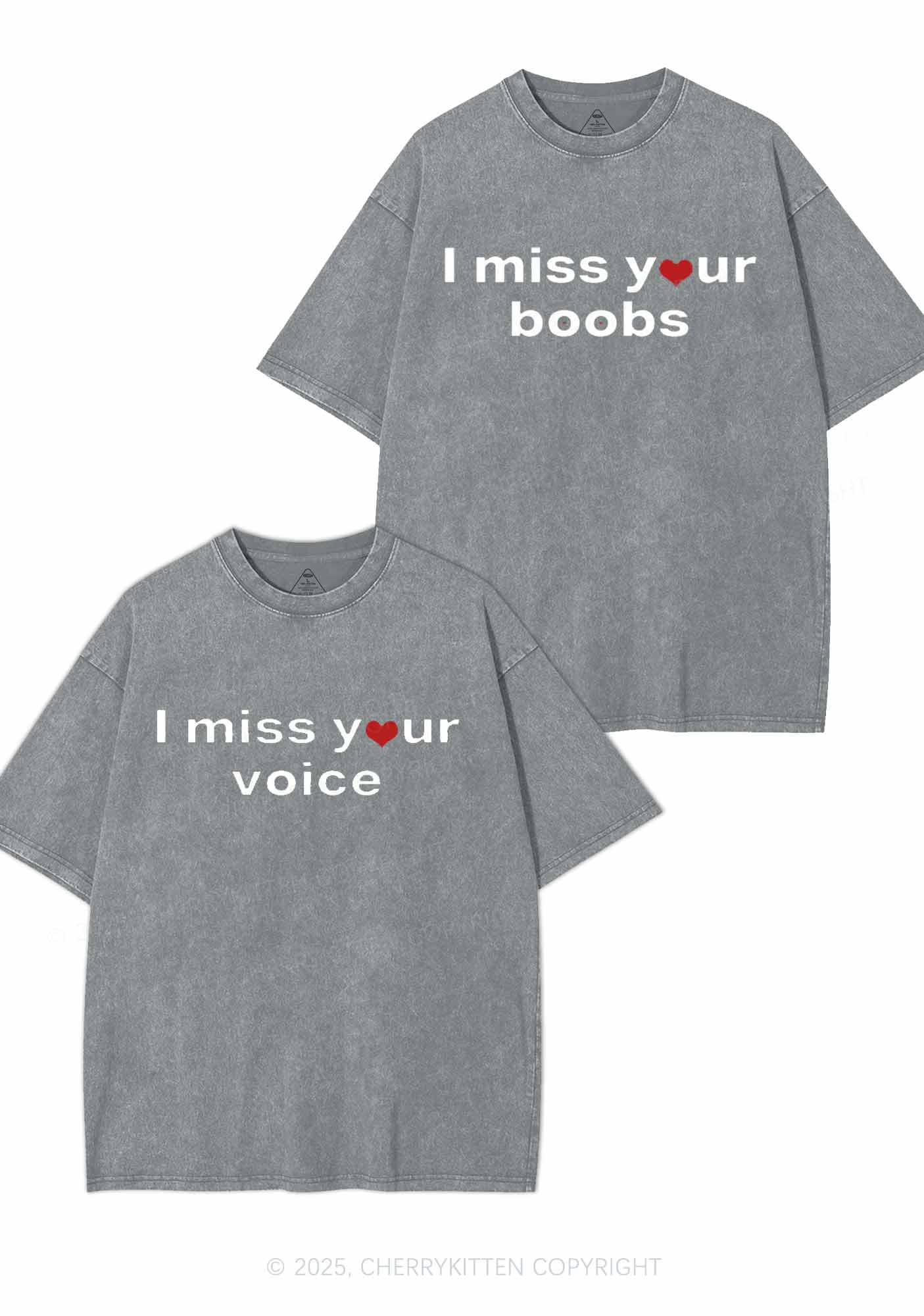 Miss Your Voice Bxxbs Y2K Valentine's Day Washed Tee Cherrykitten