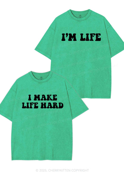I Make Life Hard Y2K Valentine's Day Washed Tee Cherrykitten