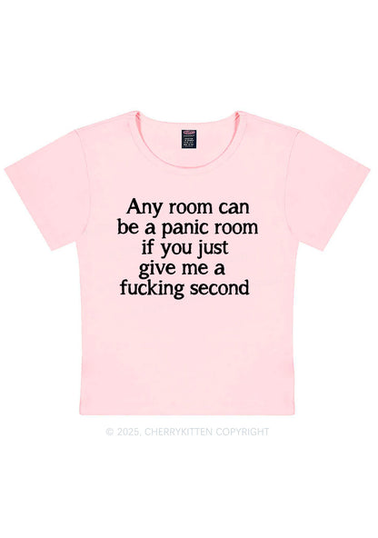 Any Room Can Be Panic Y2K Baby Tee Cherrykitten