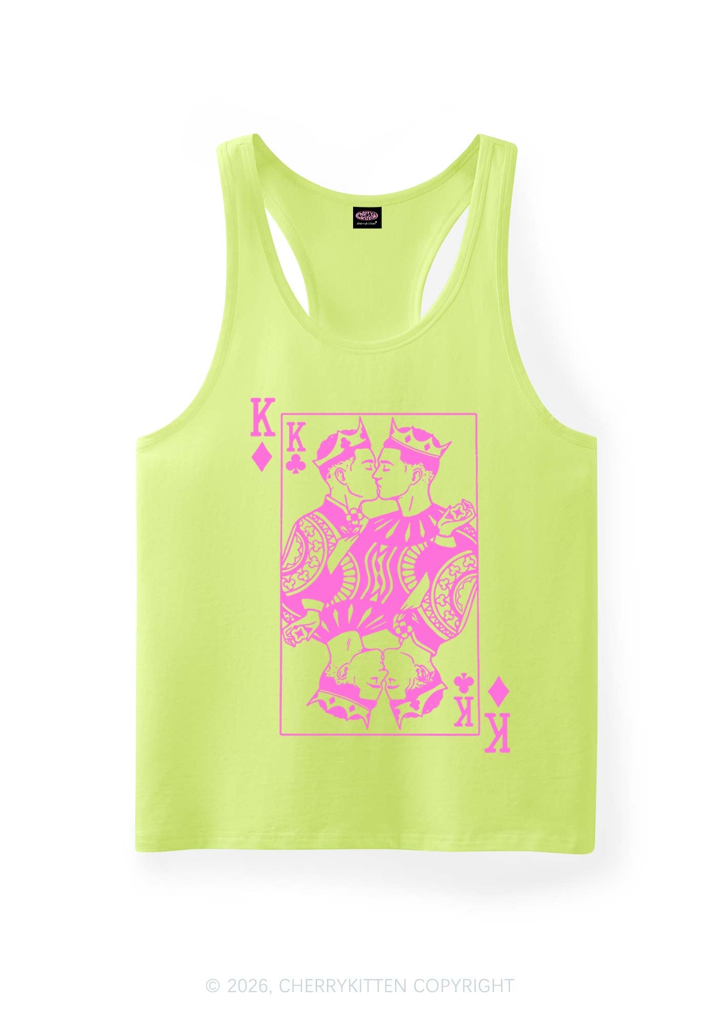Pink Gay King Pride Y2K Men Racerback Tank Top Cherrykitten