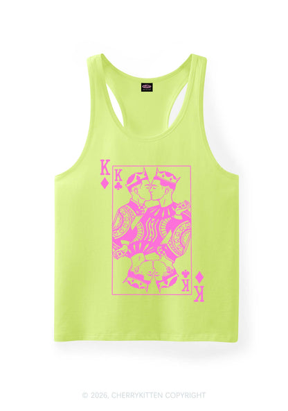 Pink Gay King Pride Y2K Men Racerback Tank Top Cherrykitten
