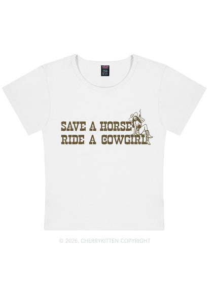 Ride Western Cowgirl Y2K Baby Tee Cherrykitten