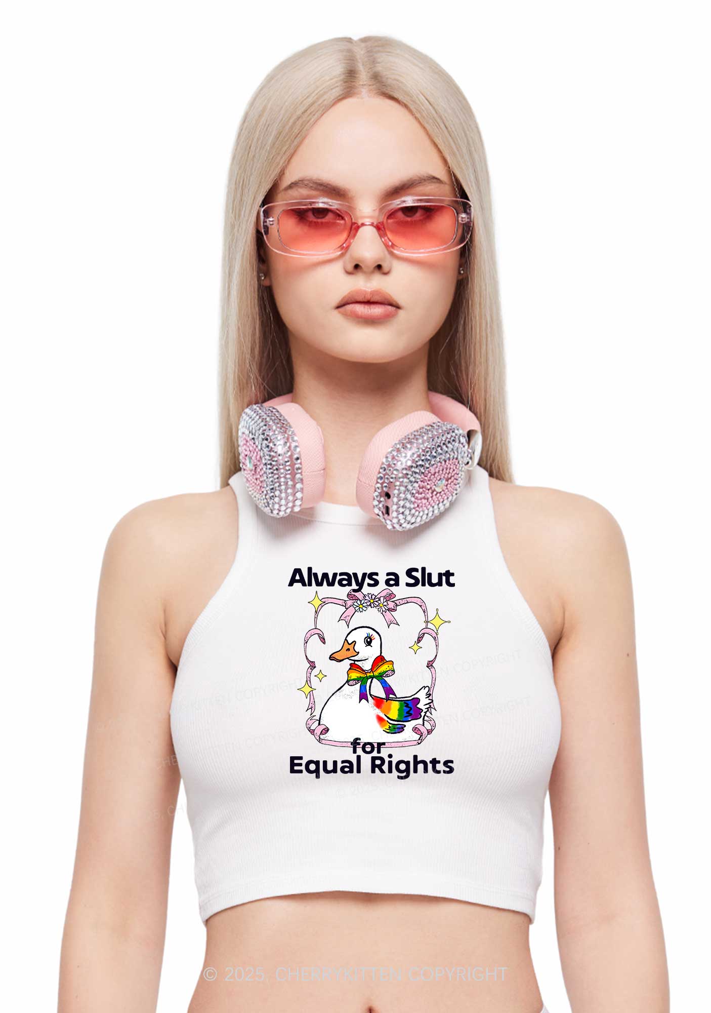 Slxt For Equal Rights Pride Y2K Crop Tank Top Cherrykitten