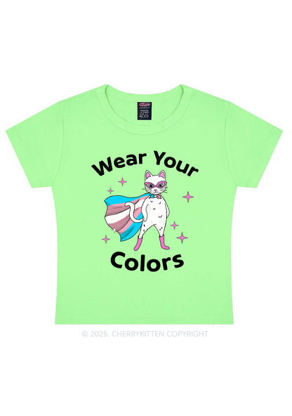 Transgender Flag Cat Pride Y2K Baby Tee Cherrykitten