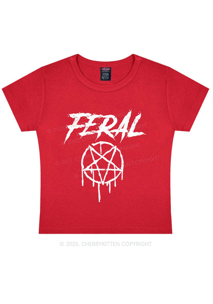 Halloween Feral Y2K Baby Tee Cherrykitten