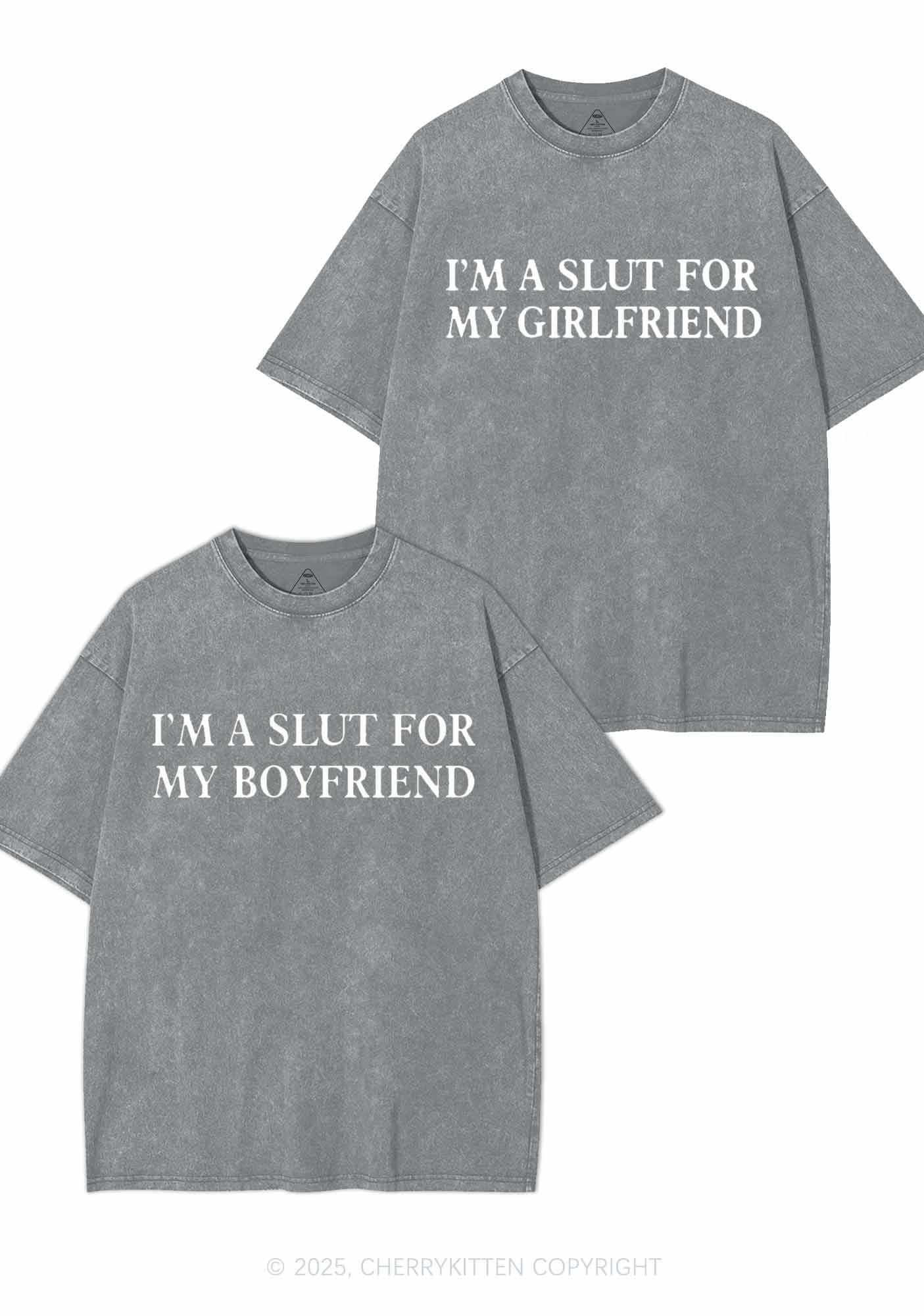 Slxt For My GF BF Y2K Valentine's Day Washed Tee Cherrykitten