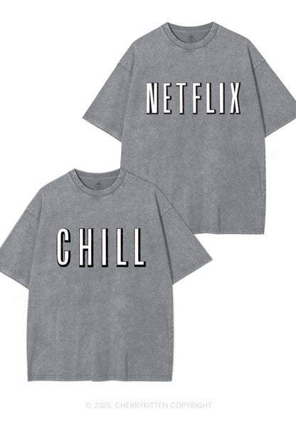 Netflix Chill Y2K Valentine's Day Washed Tee Cherrykitten