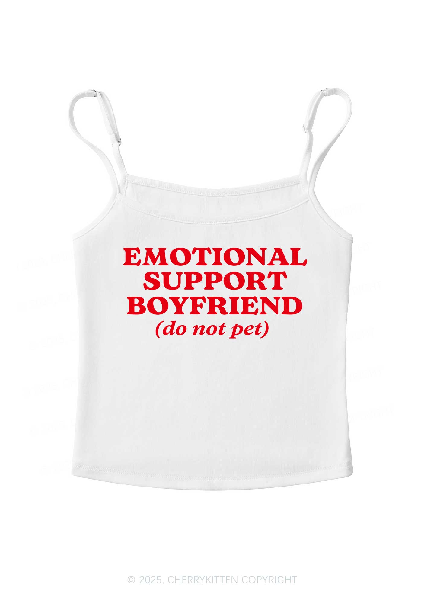 Emotional Support Boyfriend Valentine's Day Y2K Spaghetti Strap Cami Cherrykitten