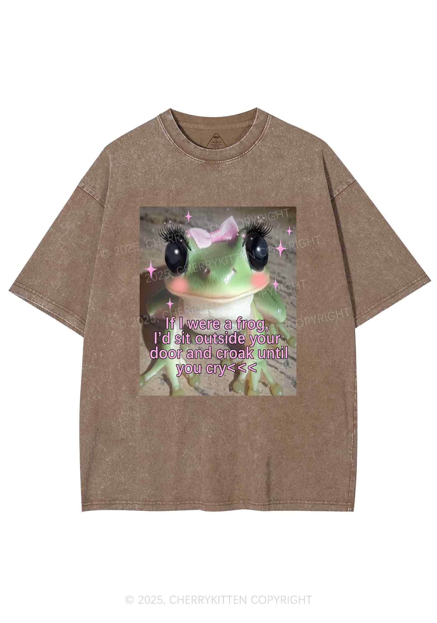 If I Were Frog Y2K Shirts Washed Tee Cherrykitten