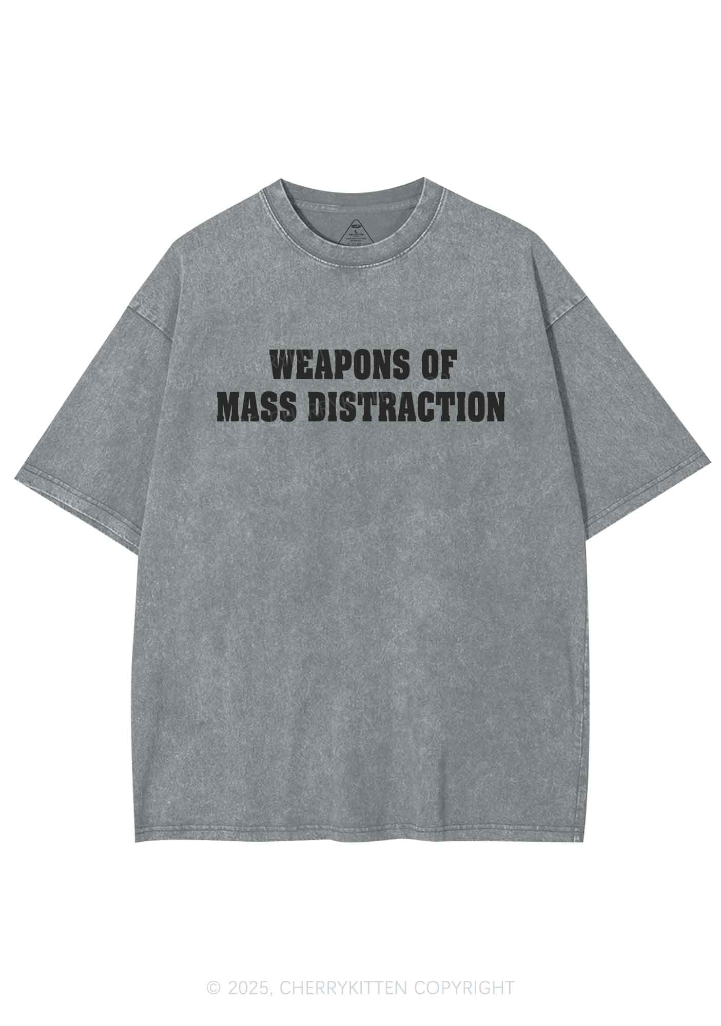 Weapons Of Mass Distraction Y2K Shirts Washed Tee Cherrykitten