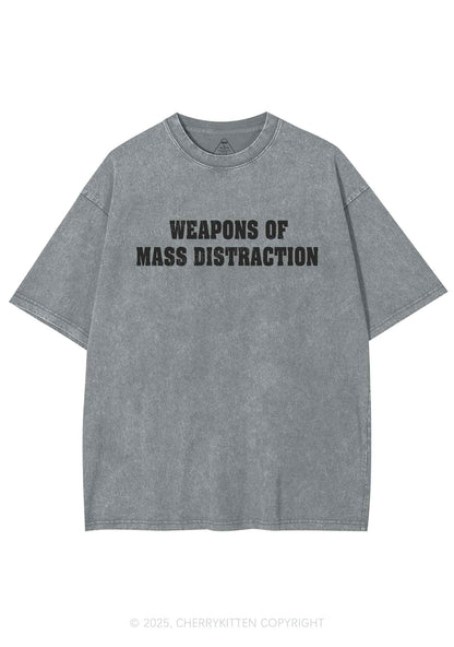 Weapons Of Mass Distraction Y2K Shirts Washed Tee Cherrykitten