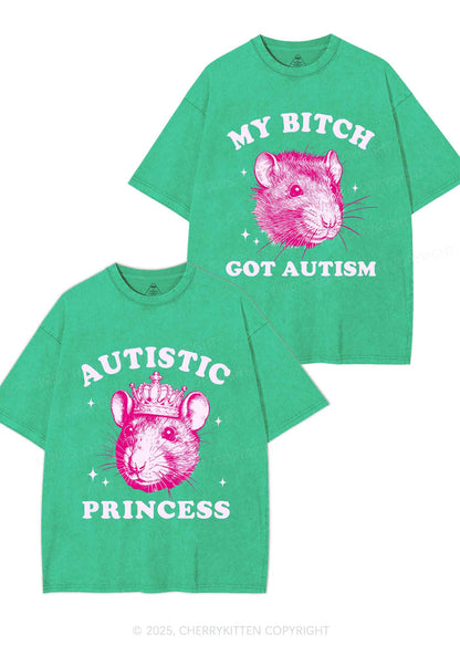 Autistic Princess Rats Y2K Valentine's Day Washed Tee Cherrykitten