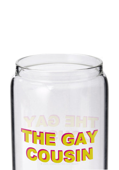 The Gay Cousin Pride Y2K Printed Glass Cup Cherrykitten