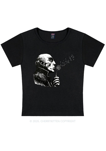 Halloween Vampire Blowing Dandelion Y2K Baby Tee Cherrykitten