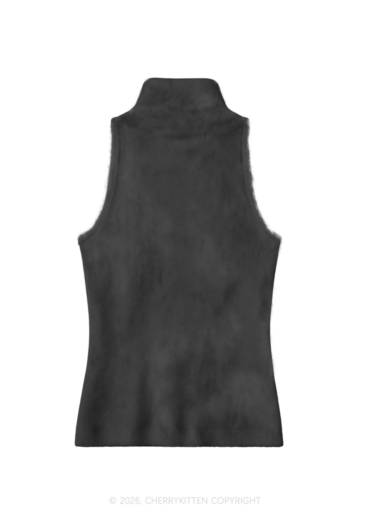 Middle Finger Bxxbs Y2K Knit Turtleneck Tank Top Cherrykitten
