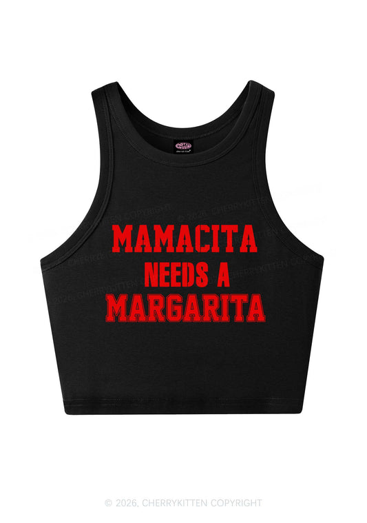Mamacita Needs A Margarita Y2K Crop Tank Top Cherrykitten