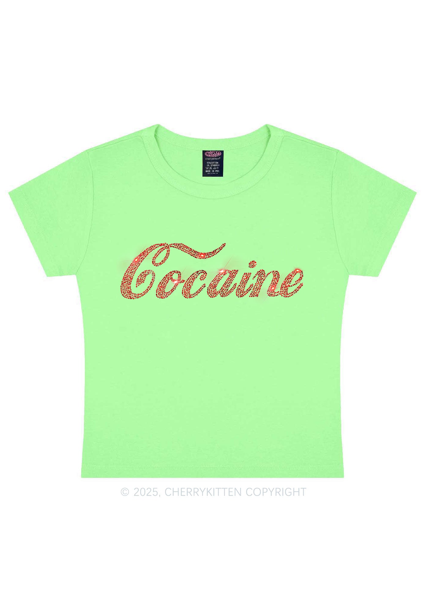 Rhinestone Special Cola Y2K Baby Tee Cherrykitten
