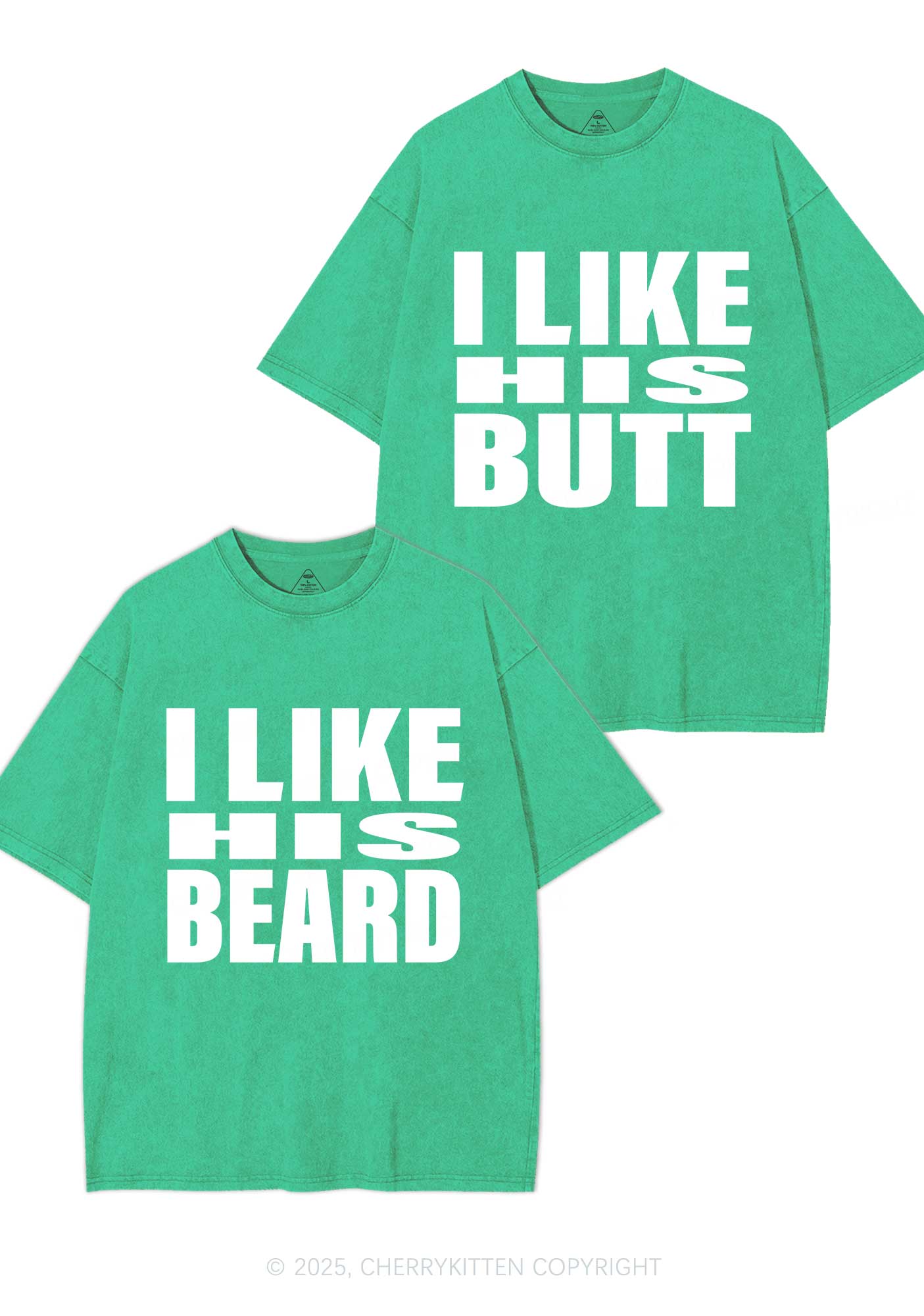 I Like His Beard Y2K Valentine's Day Washed Tee Cherrykitten