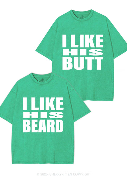 I Like His Beard Y2K Valentine's Day Washed Tee Cherrykitten