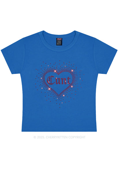 Rhinestone Love Cxxt Y2K Baby Tee Cherrykitten