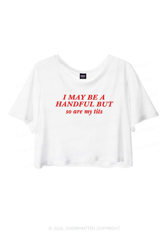 I May Be A Handful Y2K Sheer Crop Tee Cherrykitten