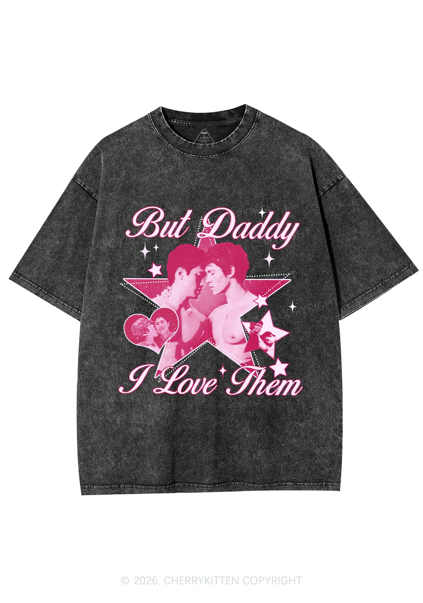 But Daddy I Love Them Star HR Y2K Shirts Washed Tee Cherrykitten