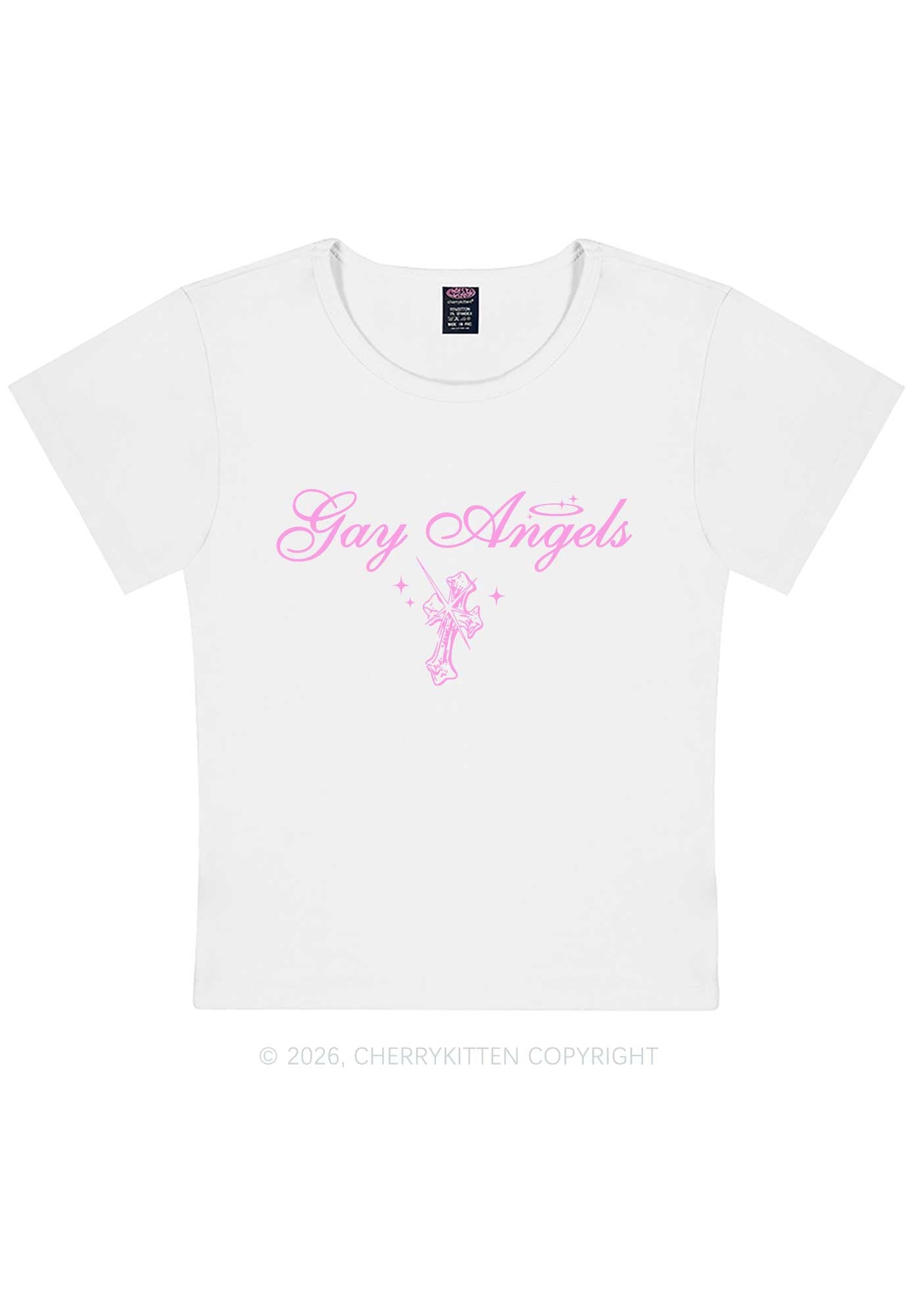 Gay Angels Pride Y2K Baby Tee Cherrykitten