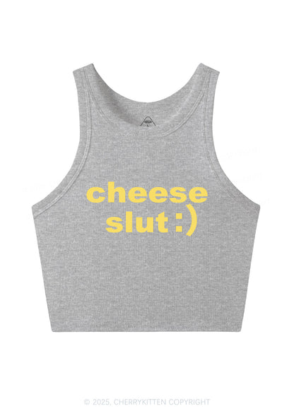 Cheese Slxt Y2K Crop Tank Top Cherrykitten