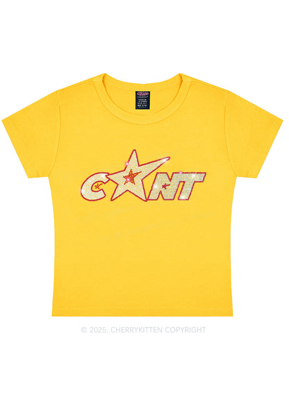 Rhinestone Star Cxxt Y2K Baby Tee Cherrykitten