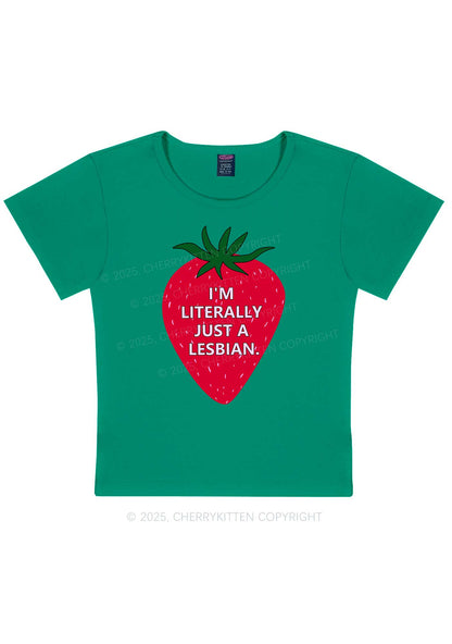 Lesbian Strawberry Pride Y2K Baby Tee Cherrykitten
