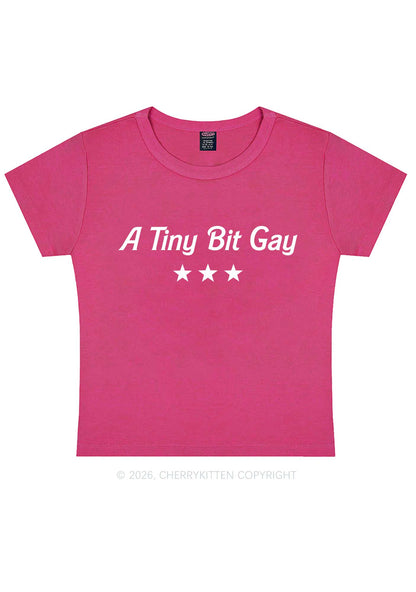 A Tiny Bit Gay Pride Y2K Baby Tee Cherrykitten