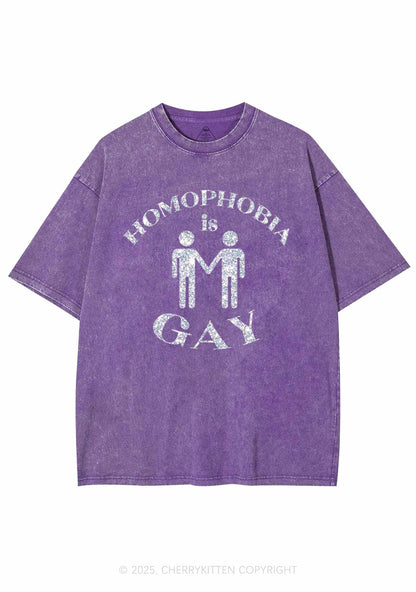 Glitter Homophobia Is Gay Pride Y2K Shirts Washed Tee Cherrykitten