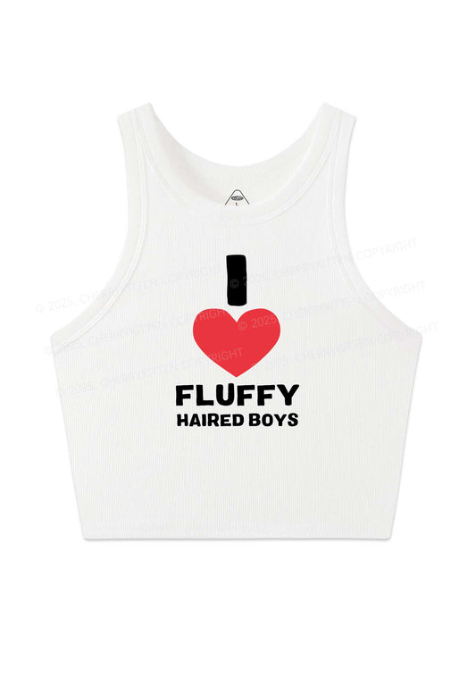 I Love Fluffy Haired Boys Y2K Crop Tank Top Cherrykitten