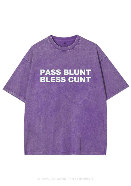 Pass Blunt Bless Cxxt Y2K Washed Tee Cherrykitten