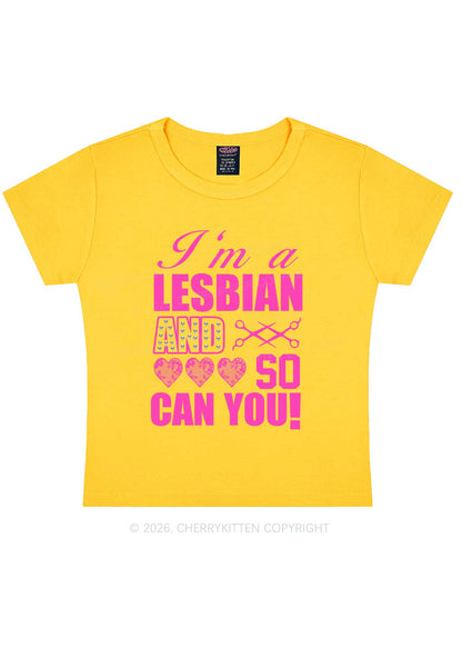 Im A Lesbian And So Can You Pride Y2K Baby Tee Cherrykitten