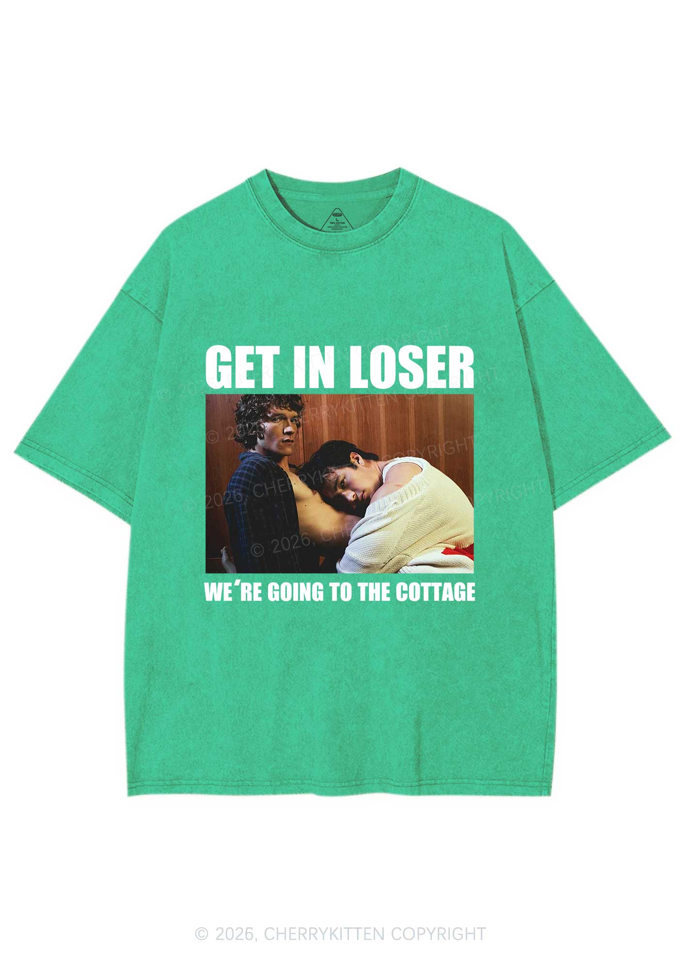 We Are Going To Cottage HR Y2K Shirts Washed Tee Cherrykitten