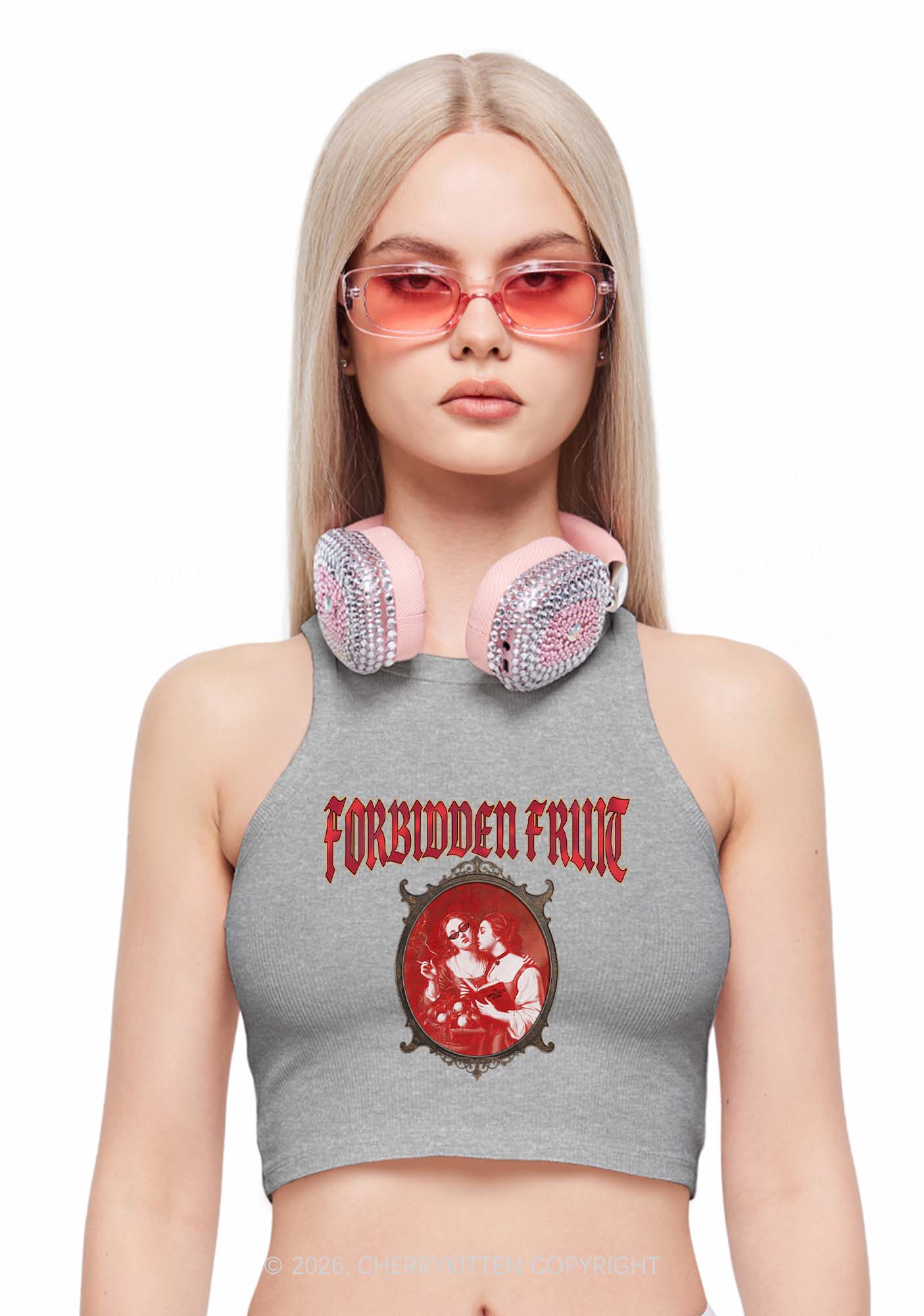 Forbidden Fruit Pride Y2K Crop Tank Top Cherrykitten